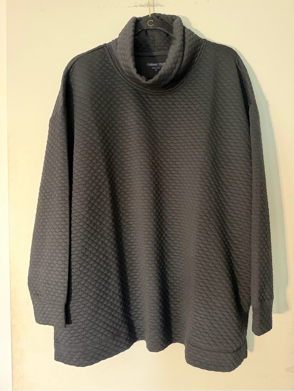 Coldwater Creek Quilted Funnel Neck Sweatshirt
